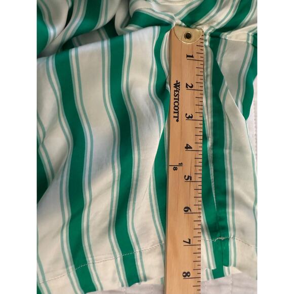 ANTHROPOLOGIE NWT Silky Bermuda Boxer Shorts Green-White Women's Sz S - Picture 10 of 10